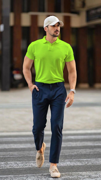 Mens lime clearance green polo shirt