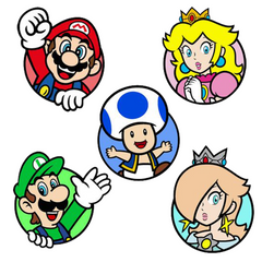 Lazychunks Printed Super Mario Characters Patches Combo Small for Clothes Jackets Pants Jeans Bags Multicolour Different Iron Patches.Pack of 5