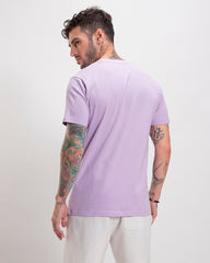 Round Neck Lavender Half Sleeves plain T-Shirt By LazyChunks