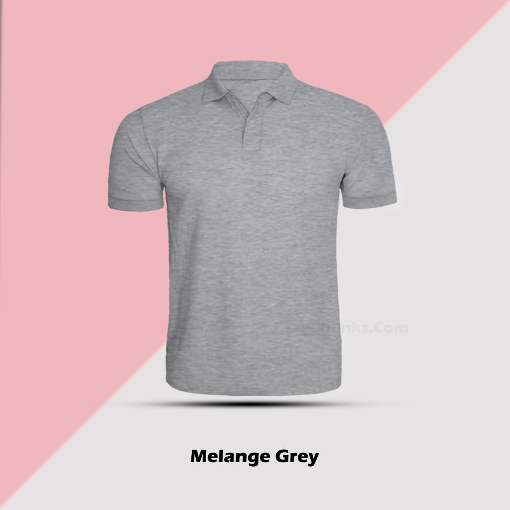 Melange Grey Polo T Shirt By Lazychunks–