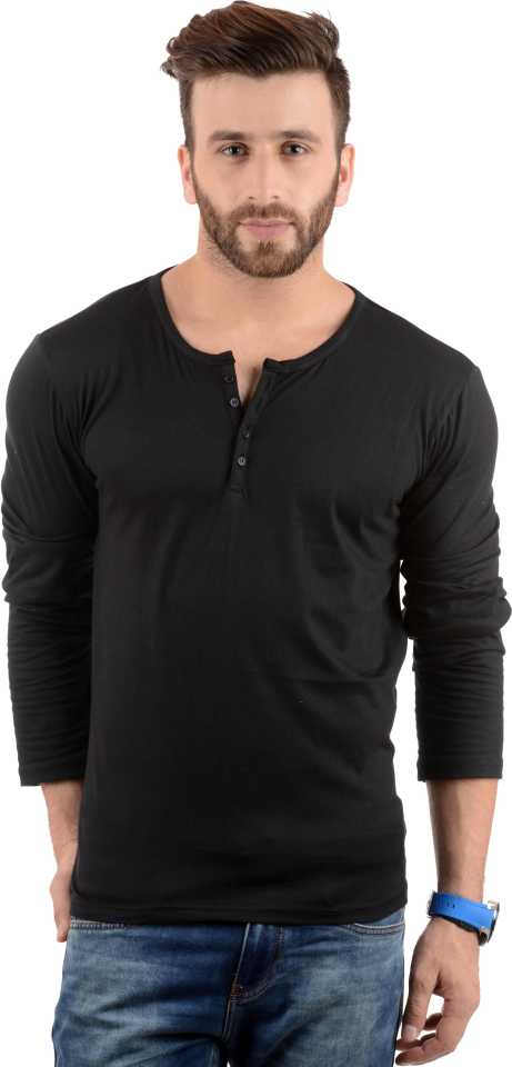 Cotton Full Sleeve Henley Neck Combo T-Shirt, (Pack of 5) T Shirt For Man by LAZYCHUNKS.