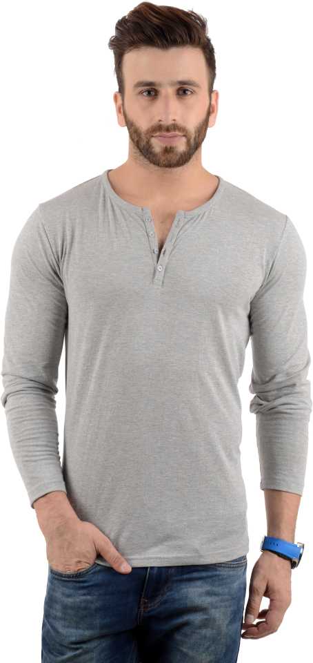 Cotton Full Sleeve Henley Neck Combo T-Shirt, (Pack of 5) T Shirt For Man by LAZYCHUNKS.