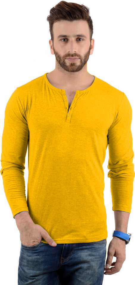 Cotton Full Sleeve Henley Neck Combo T-Shirt, (Pack of 5) T Shirt For Man by LAZYCHUNKS.